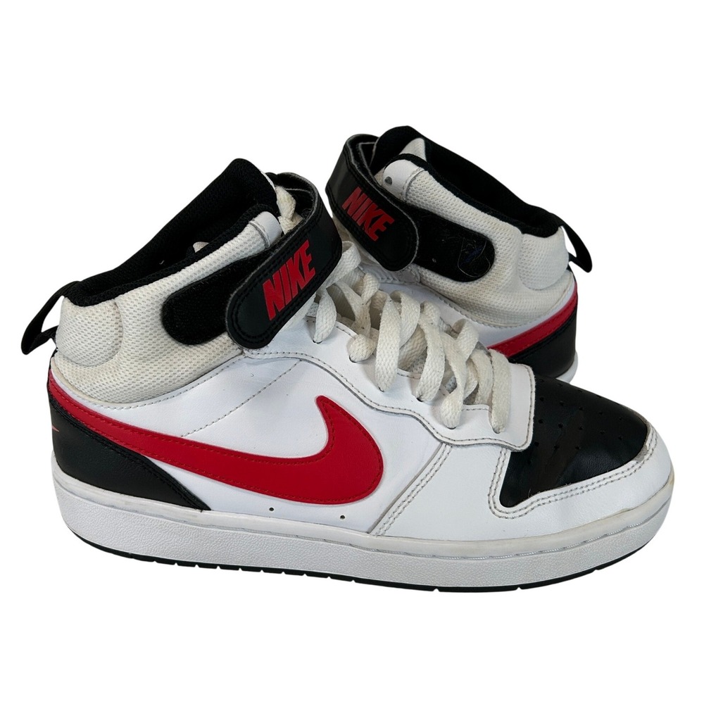 Nike Court Borough Mid‎ 2 GS White Black University Red CD7782-110 Size 5.5Y